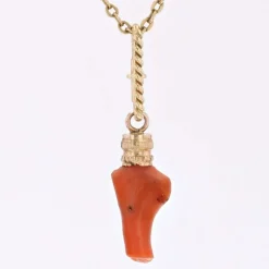 Pendentif corail or jaune