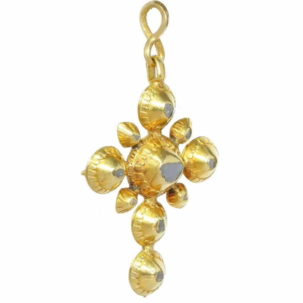 Pendentif croix antique or et diamants 18ème siècle