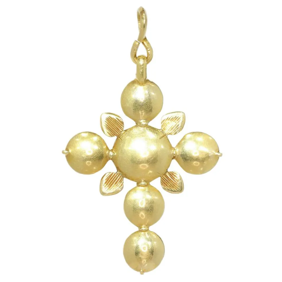 Pendentif croix antique or et diamants 18ème siècle