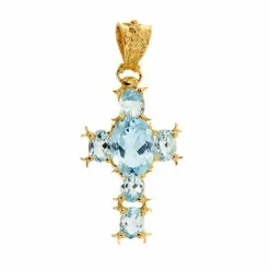 Pendentif croix avec topazes