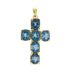 Pendentif croix avec topaze
