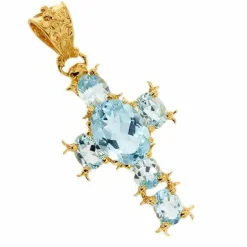 Pendentif croix avec topazes