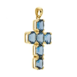 Pendentif croix avec topaze