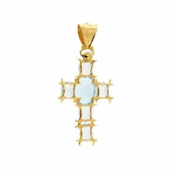 Pendentif croix avec topazes