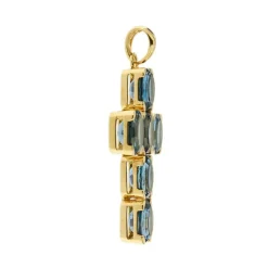 Pendentif croix avec topaze
