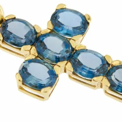 Pendentif croix avec topaze