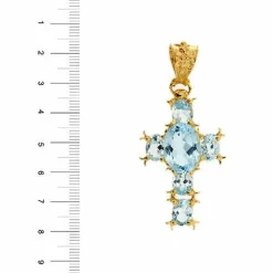 Pendentif croix avec topazes