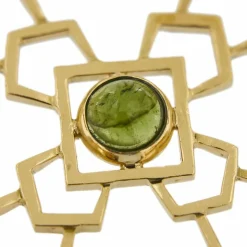 Pendentif croix avec tourmaline verte