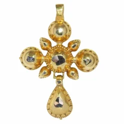 Pendentif croix en diamant des années 1800