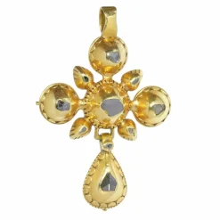 Pendentif croix en diamant des années 1800