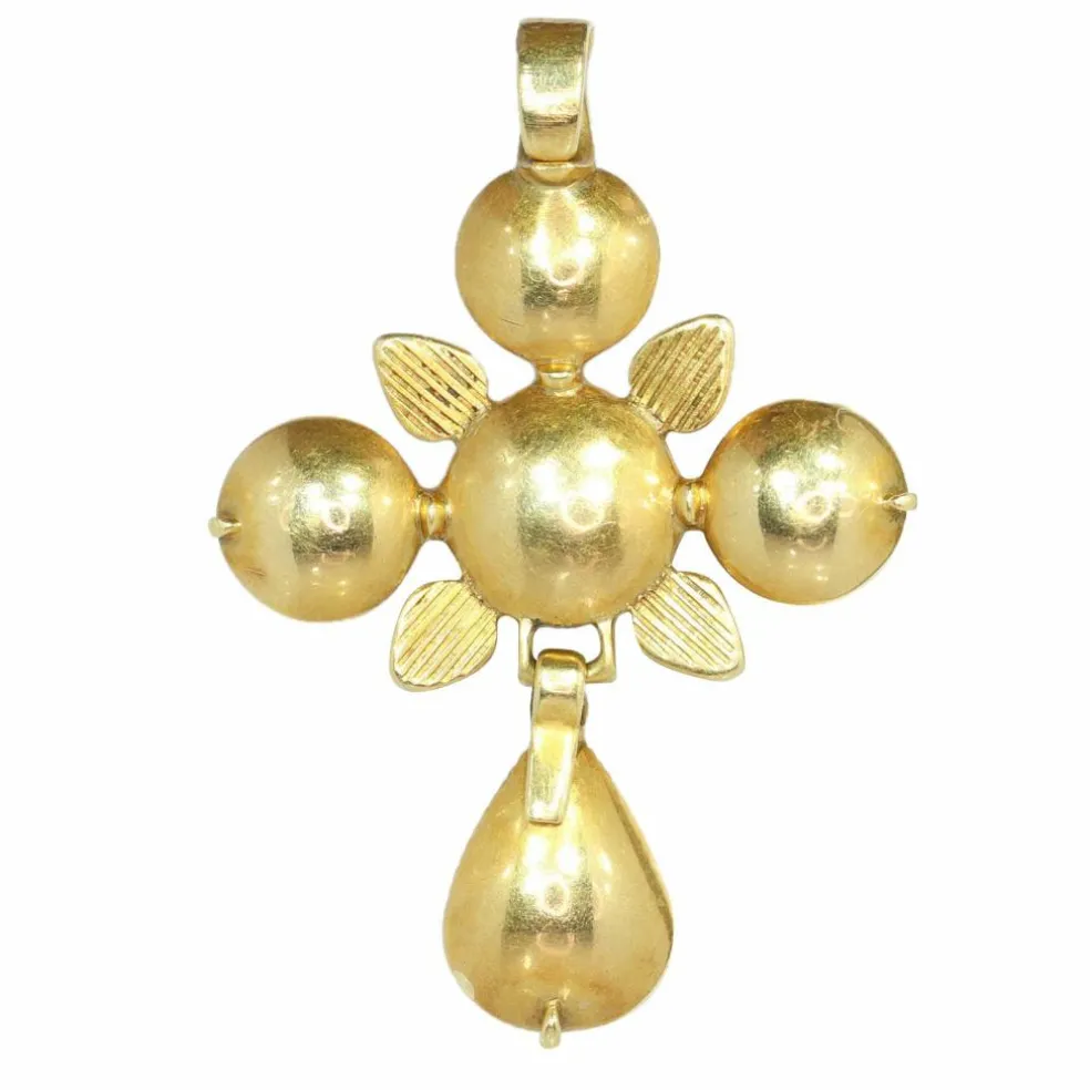 Pendentif croix en diamant des années 1800