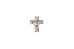 Pendentif croix en or blanc et diamants
