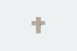 Pendentif croix en or blanc et diamants