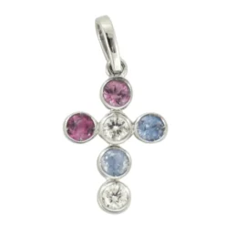 Pendentif Croix en or gris