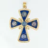 Pendentif croix en or, émail et saphirs