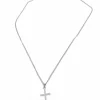 Pendentif croix italienne avec chaîne de Chini en or blanc
