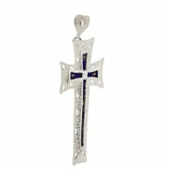Pendentif croix émaillée