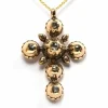 Pendentif croix Napoléon III or jaune, diamants