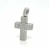 PENDENTIF CROIX OR BLANC DIAMANTS