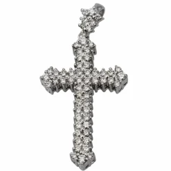 Pendentif Croix Or blanc Diamant