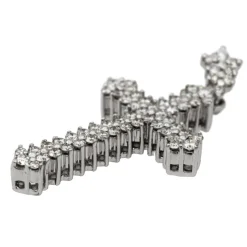 Pendentif Croix Or blanc Diamant