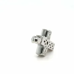PENDENTIF CROIX OR BLANC DIAMANTS