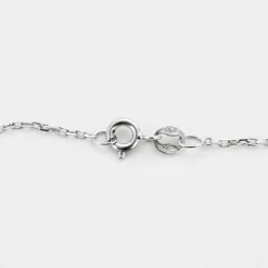 Pendentif croix or blanc et diamants, et chaine