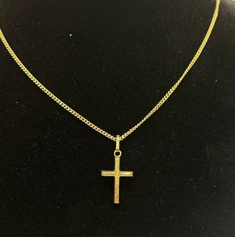 Pendentif croix or jaune
