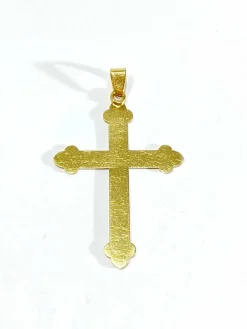 Pendentif croix or rose