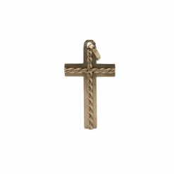 Pendentif croix torsadée Or jaune