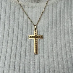 Pendentif croix torsadée Or jaune
