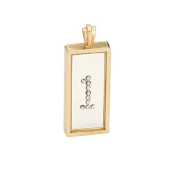Pendentif cube 10 diamant flottants