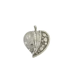 Pendentif Cœur Or blanc Diamants