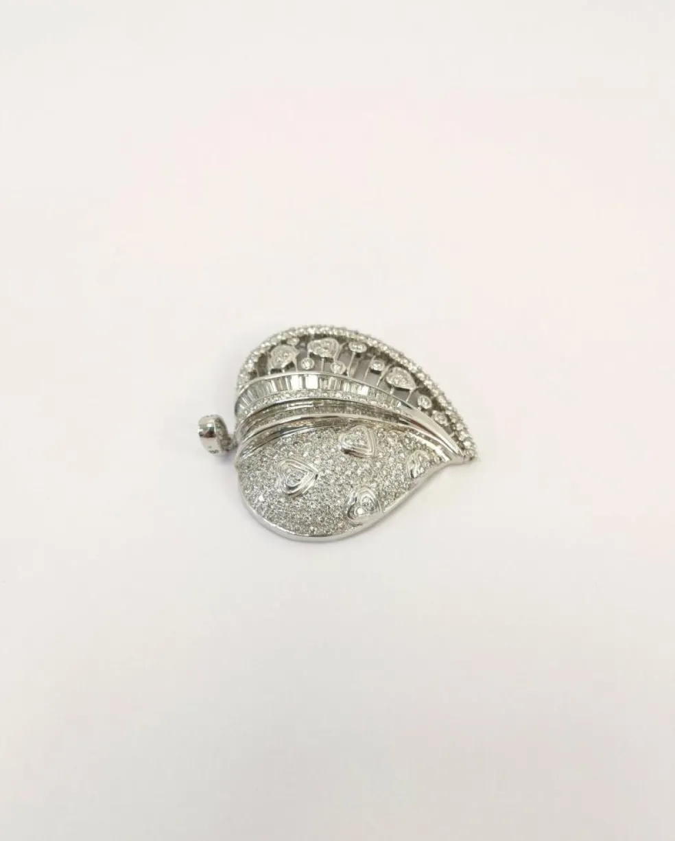 Pendentif Cœur Or blanc Diamants