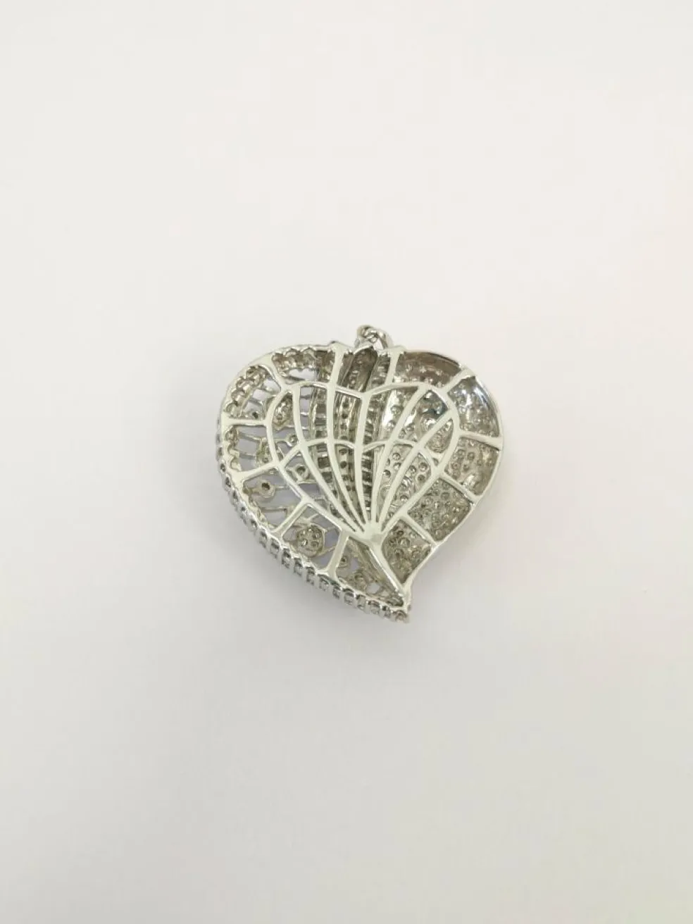 Pendentif Cœur Or blanc Diamants
