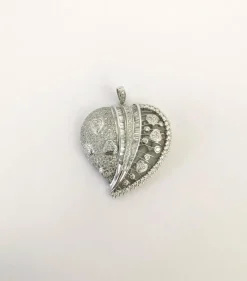 Pendentif Cœur Or blanc Diamants