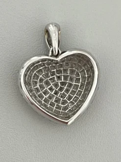Pendentif Cœur Or Gris Diamants 2,00 ct