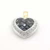 Pendentif cœur or jaune saphirs & diamants