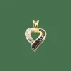 pendentif cœur or jaune saphirs et diamant
