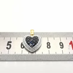 Pendentif cœur or jaune saphirs & diamants