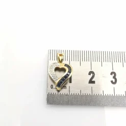 pendentif cœur or jaune saphirs et diamant