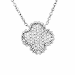 Pendentif Damaso or gris diamants