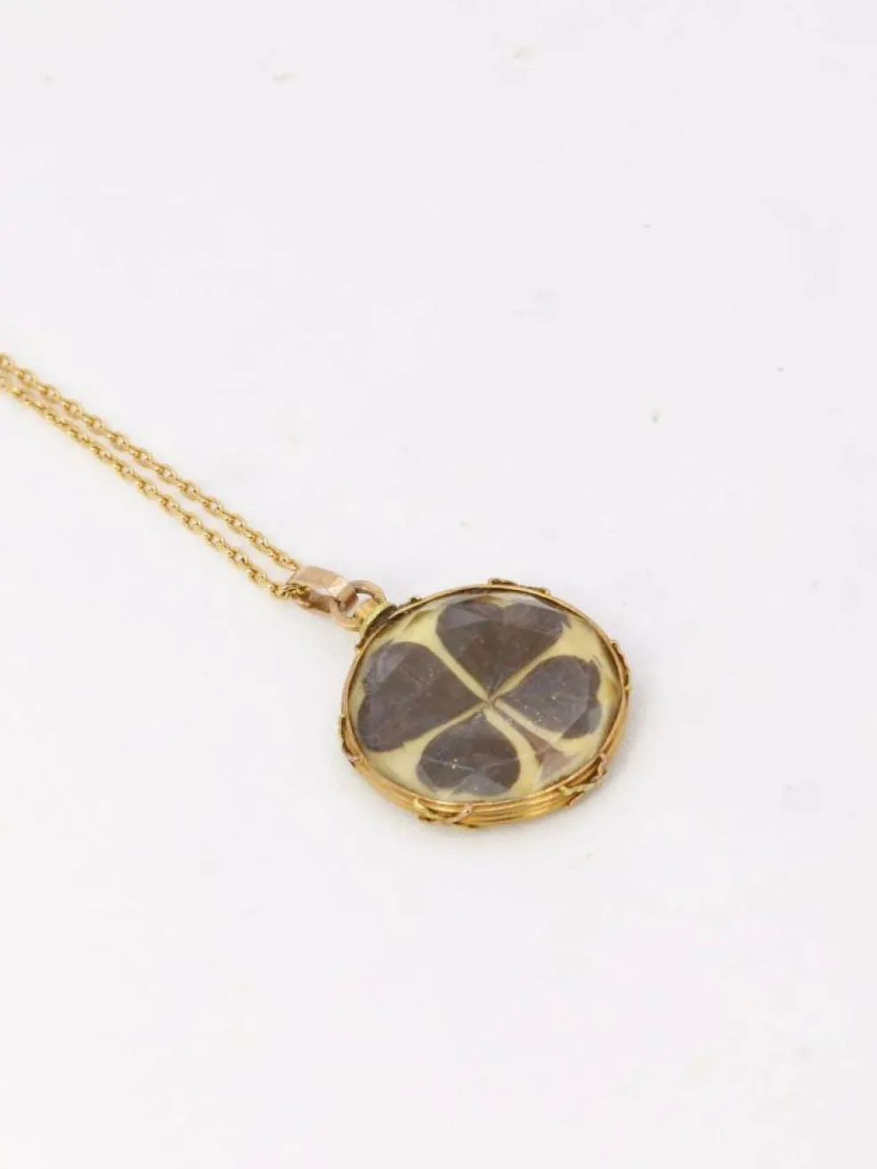 Pendentif de sentiment victorien or et cheveux