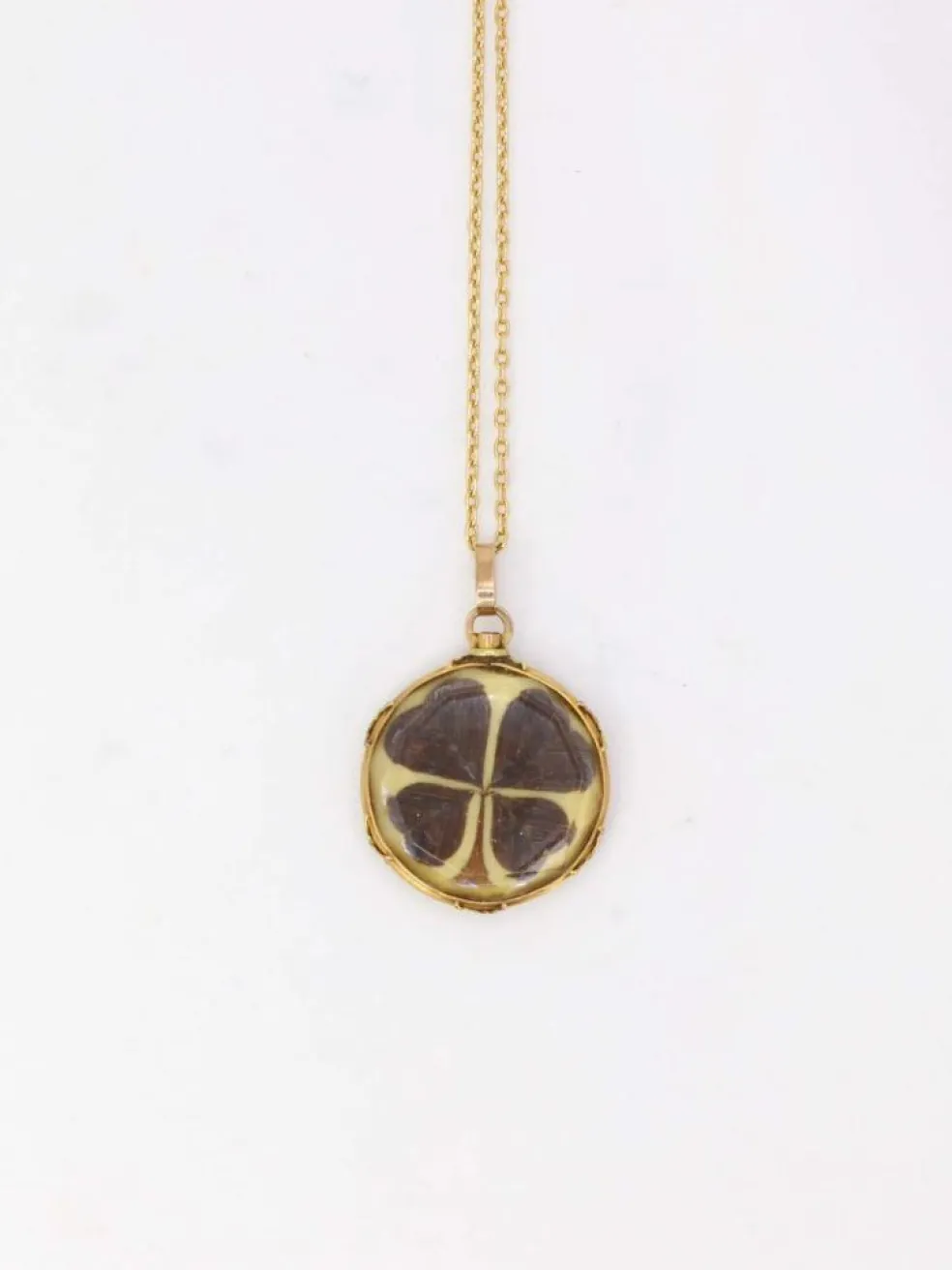 Pendentif de sentiment victorien or et cheveux
