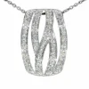 Pendentif design en or blanc avec diamants taille brillant