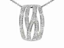 Pendentif design en or blanc avec diamants taille brillant