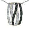 Pendentif design en or rose avec diamants brillants blancs et noirs