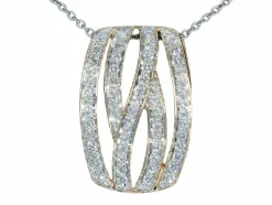 Pendentif design en or rose avec diamants taille brillant