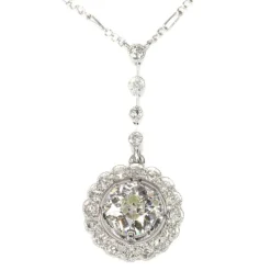 Pendentif diamant Art Déco en platine