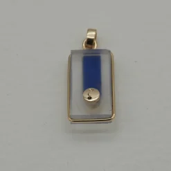 Pendentif diamant et verre sur or jaune
